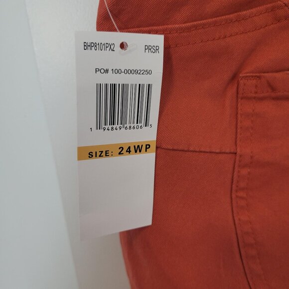 Democracy Jeans Women's Ab Solution Twill Shorts Cuffed Salmon Orange NWT 24W - Picture 3 of 6